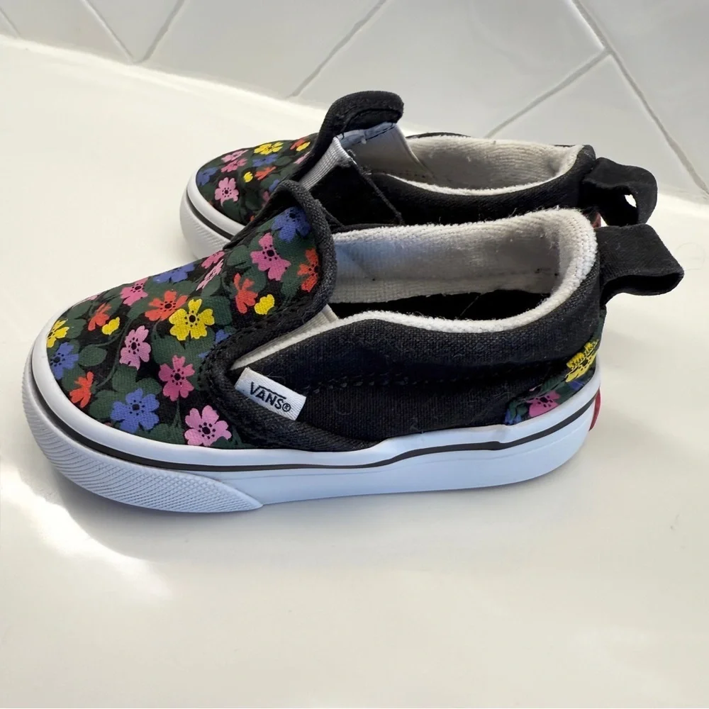 Vans Kids Girls Floral Slip-On Shoes Multicolor Size 5 Casual Canvas Toddler